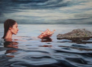 “Concessions”, 30”x22”, Oil on Linen, Thinkspace Gallery, Dreams of Flight, SOLD